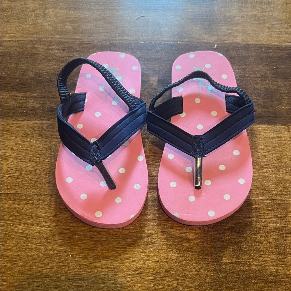 Carter’s Polka Dot Flip Flops - Pink and Navy
